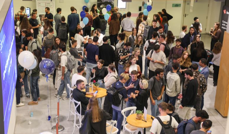 students talking to each other