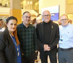From left to right (Photo Credit: Oren Shalev):  Meriav Zerbib, Director of Research and Development Department, Ministry of Education; Dr. Aviv Gaon, Faculty of Law, Reichman University; Gadi Arieli, Director General of Minister of Innovation, Science and Technology; Prof. Dov Greenbaum; head of Zvi Meitar Institute, Reichman University