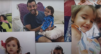 Collage of children with their father