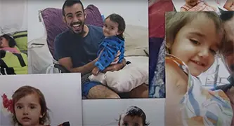 Collage of children with their father