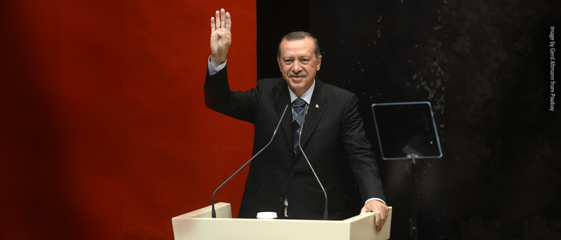 Erdogan giving a speech