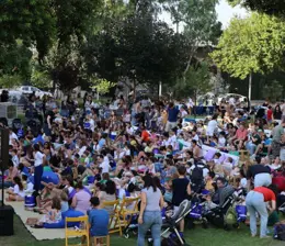 הרבה אנשים על דשא