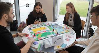 Students playing a game