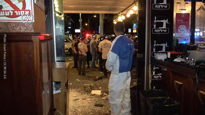The scene of the terrorist attack in Tel Aviv