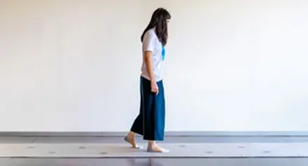 A woman walks