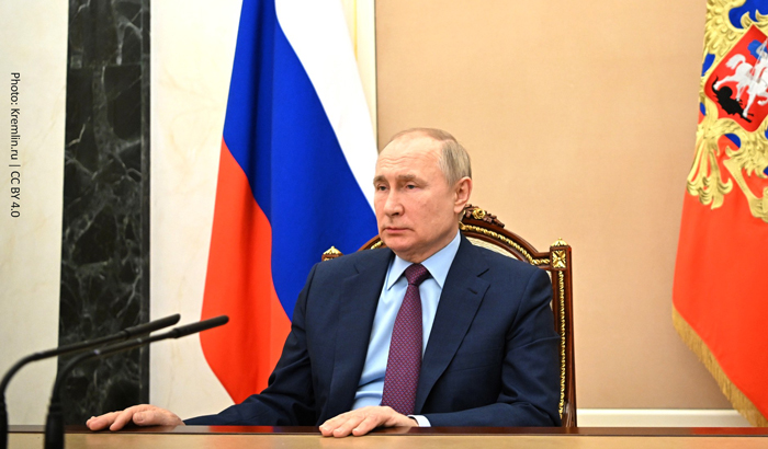 Putin in a conference meeting