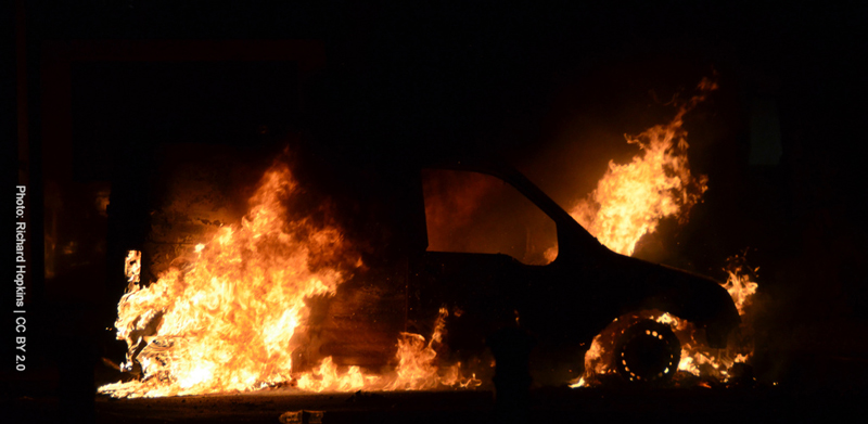 burning car